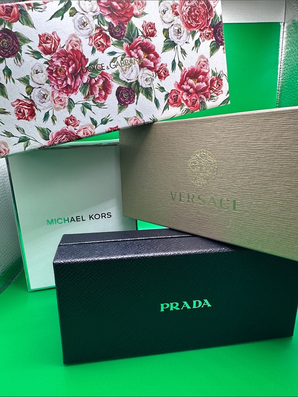 Prada Black Box with Green Logo